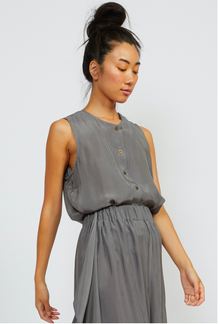  Shosh Sleeveless Button Down Shirt Dove
