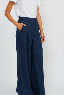  Shosh Indigo Linen Wide Leg Pant