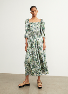  Vince Printed Floral Smocked Skirt