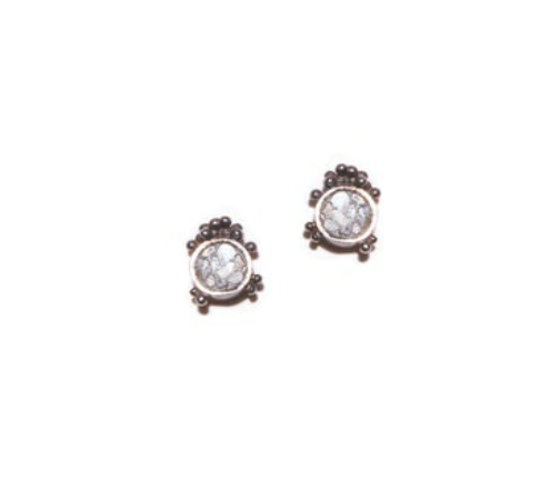 Shana Gulati Diamond Frida Stud Earring Oxidized Silver