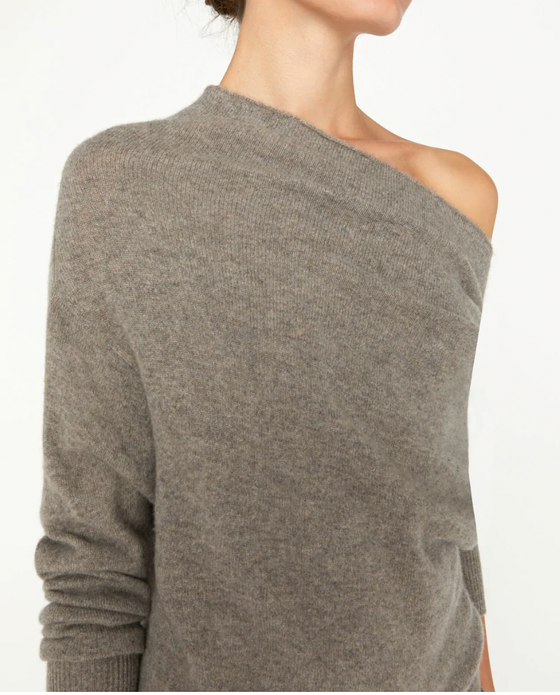 Brochu Walker Lori Off Shoulder Sweater Otter Melange