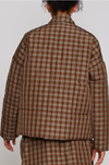 Shosh Brown Plaid Puffer Jacket