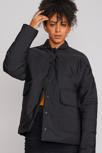 Shosh Black Stripe Puffer Jacket