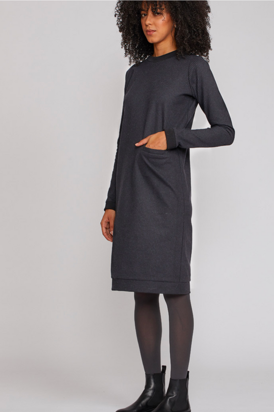 Shosh Black/Navy Long Sleeve Sweater Dress