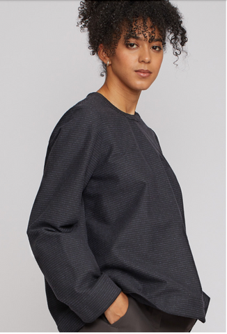 Shosh Black/Navy Long Sleeve Sweater Tee