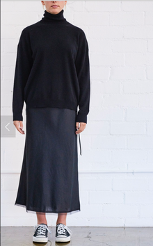  Cashmere Black Chunky Turtleneck Sweater