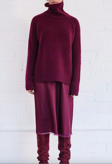  Classic Shiny Slip Dress Cherry