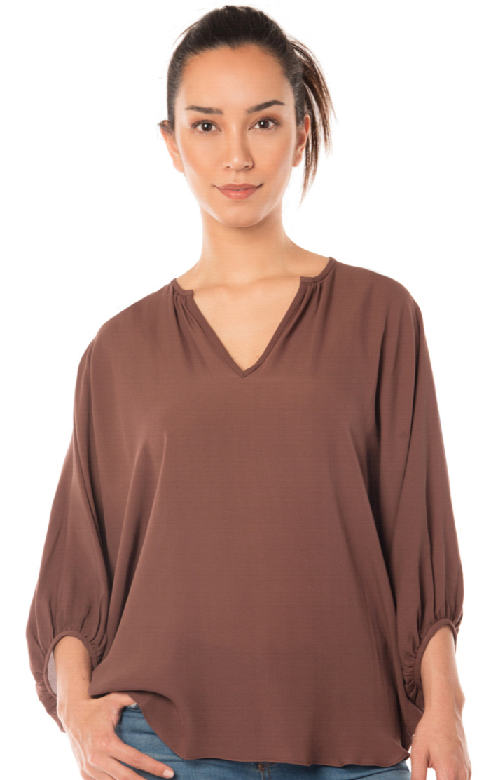 Acrobat Charmeuse Dolman Sleeve Shirt Natural