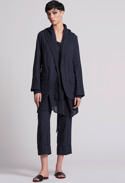 Peter O. Mahler Straight Pant with Wide Cuff Navy