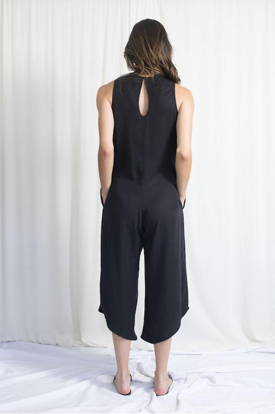 Natalie Busby Black Tencel Jumpsuit