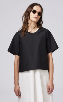  Boxy tee in black cotton from Shosh