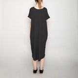 Reversible t-shirt dress in black with oversized silhouette