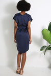 Natalie Busby Silk Charmeuse Straight Dress Steel