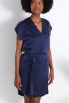 Natalie Busby Silk Charmeuse Straight Dress Steel