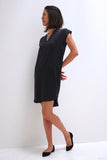 Natalie Busby Silk Charmeuse Straight Dress Black