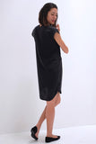 Natalie Busby Silk Charmeuse Straight Dress Black