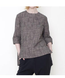  Square Hem Top Stripes