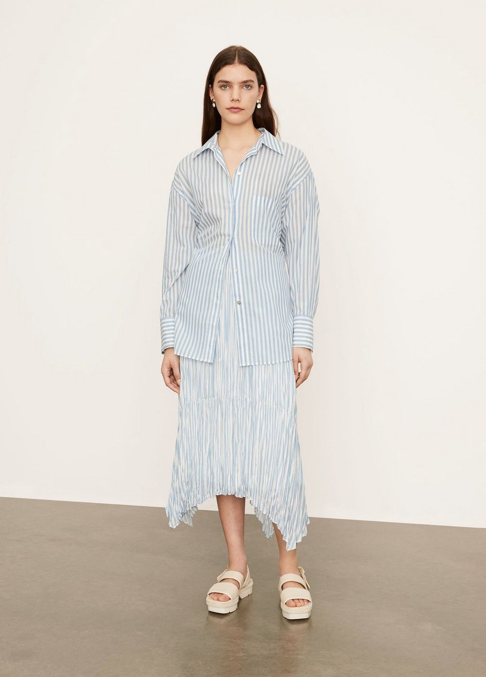 Vince Blue stripe Oversized Long Sleeve Shirt found at Patricia in Southern Pines, NC