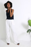 Natalie Busby washed tencel women's trousers in navy