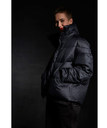  Lareida puffer jacket with standup collar and bomber styling.