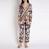 Sabina Savage "The Sun" Divination Celebration Silk Lounge Trousers Linen/Bone