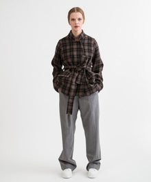  Women's Plaid Wrap Oversize Jacket by Shosh