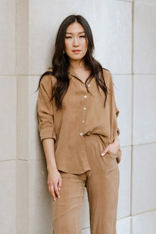  Natalie Busby Closet Hero Blouse in Camel