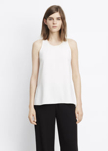  Vince Off White Bonded Laser Tank