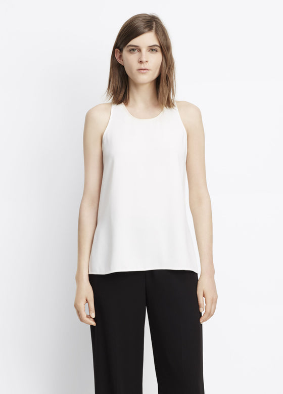 Vince Off White Bonded Laser Tank