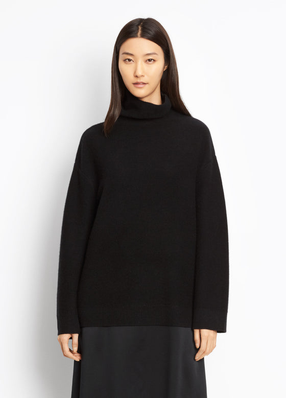Vince Black Boxy Cashmere Turtleneck found at Patricia in Southern Pines and Raleigh, NC