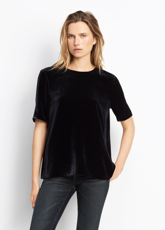 Vince Coastal Blue Velvet Tee
