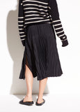 Pleated seamed skirt in black by vince