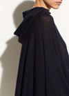 Vince wool and cashmere navy poncho with side ties, can be found at PATRICIA in Southern Pines and Raleigh, NC