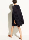 Vince Hooded Wool and Cashmere Navy Poncho