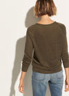 Rear view of women's raglan pullover