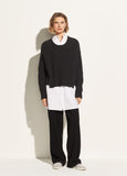 Vince Overlap panel Crew sweater, wool blend, heather black found at Patricia in Southern Pines, NC