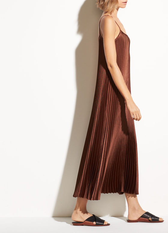 vince pleated dress Women's Pleated Cami Dress in Sycamore by Vince