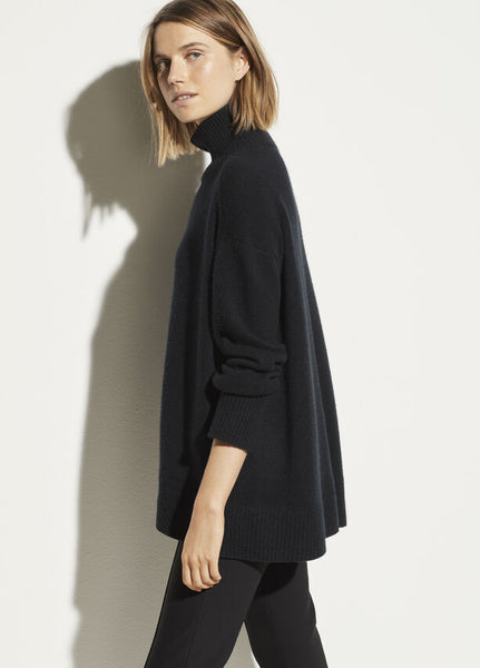 Vince Black double slit cashmere turtleneck sweater found at Patricia in Southern Pines, NC