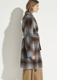 Vince plaid coat belted blue/brown found at Patricia in Southern Pines, NC