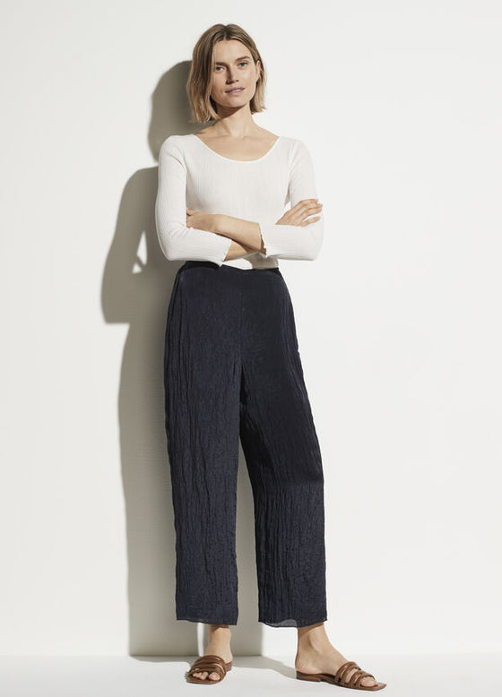 Vince Marine Textured Wide Leg Pull-On Pant