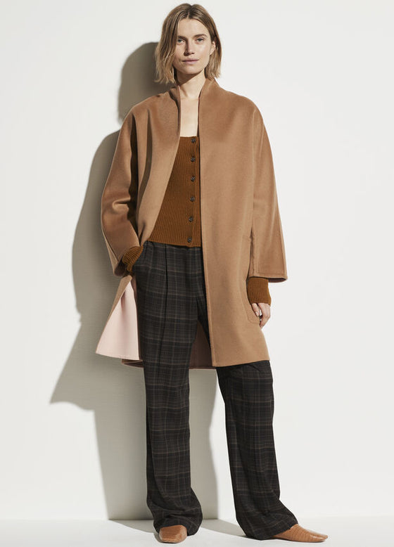 Vince Oak Petal Reversible Collarless Coat
