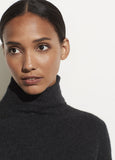 Vince Charcoal Lightweight Boiled Cashmere Turtleneck
