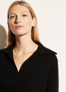  Vince Raglan Sleeve Polo Black