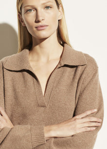  Vince Raglan Sleeve Polo Chestnut