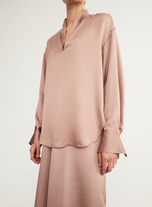  Vince Long Sleeve Slit Neck Top