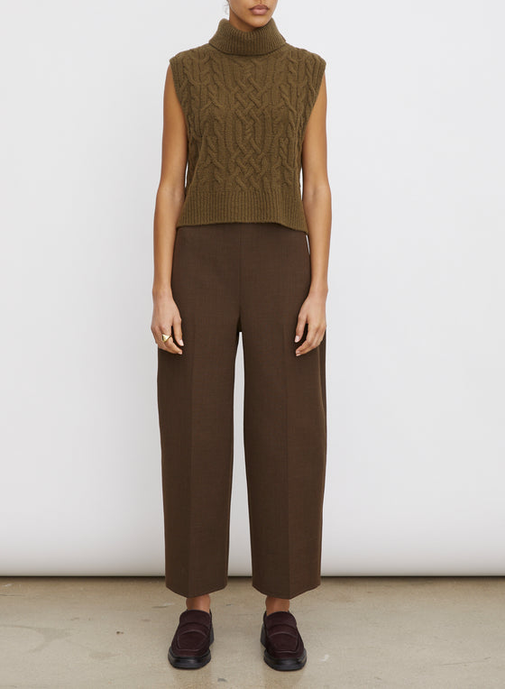 Vince dark vine sleeveless turtleneck twisted cable shell f found at Patricia in Southern  Pines, NC 