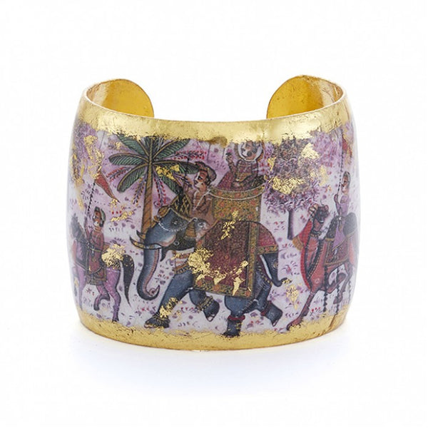 Beautiful Evocateur gold leaf cuff, available at Patricia