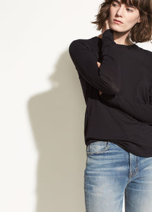  Vince Essential Long Sleeve Crew Black