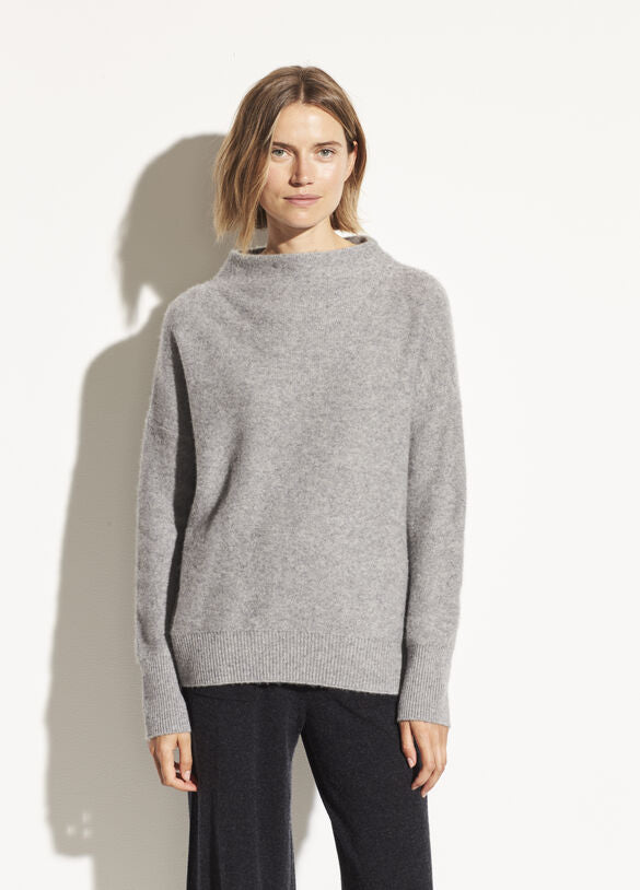 Vince heather gray funnel neck cashmere sweater found at PATRICIA in Southern Pines, NC