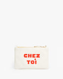 Clare V CHEZ MOI-CHEZ TOI Cream Wallet Clutch with Tabs